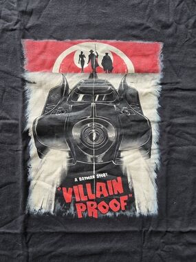 Villain Proof Batman Graphic Tee - Black with Red & White Print